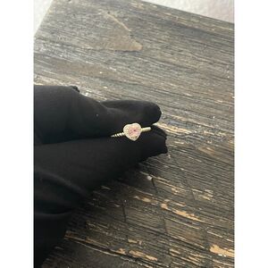 Cute Lovely Pink & White Cz Heart Ring in High Quality Laminated Gold